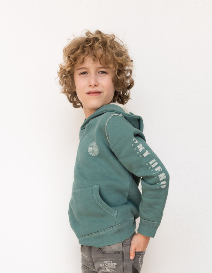 Boys’ stone green hoodie with goggles-8