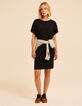 Robe manches courtes noire motif chevrons I.Code-8
