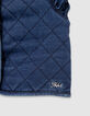 Cardigan sans manches bleu marine denim matelassé fille-4