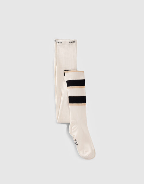 Collants écrus rayures noires et dorées fille - IKKS