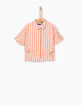Chemise pêche cropped à rayures fille-3