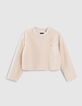 Cremewei&szlig;es M&auml;dchen-Sweatshirt aus Flauschstrick-1