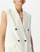 Veste de tailleur blanche polyester recyclé Femme -4