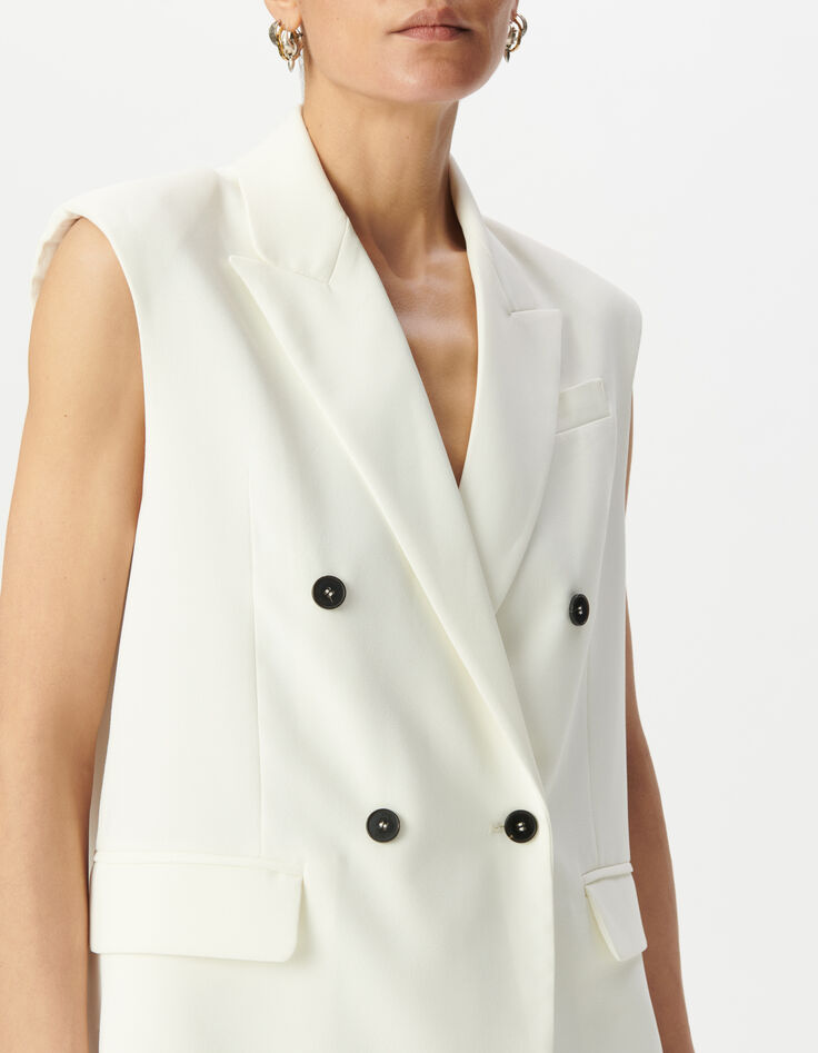 Veste de tailleur blanche polyester recyclé Femme -4