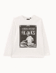 Boys' off-white glow-in-the-dark DJ-skeleton T-shirt-1