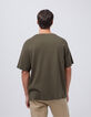 Men’s khaki cotton round neck t-shirt-2
