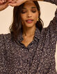 Chemise manches longues noire imprim&eacute; cachemire I.Code-5