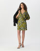 Robe fluide verte imprimé floral Femme-1