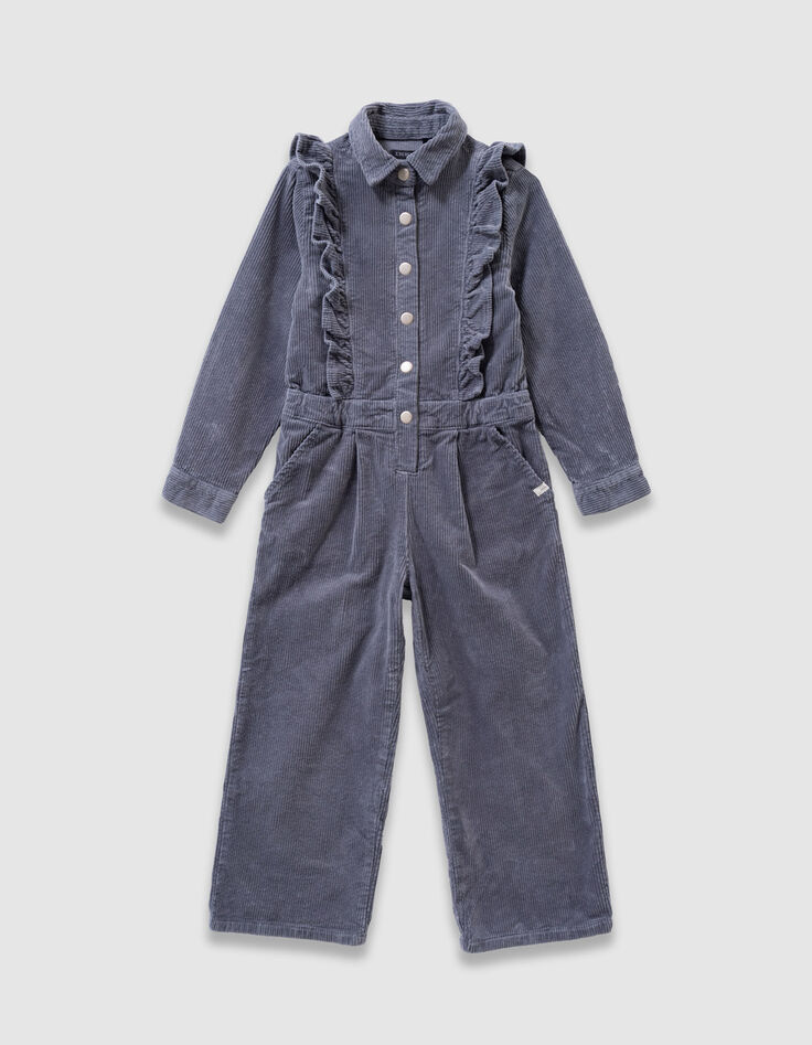 Girls’ blue corduroy jumpsuit-4