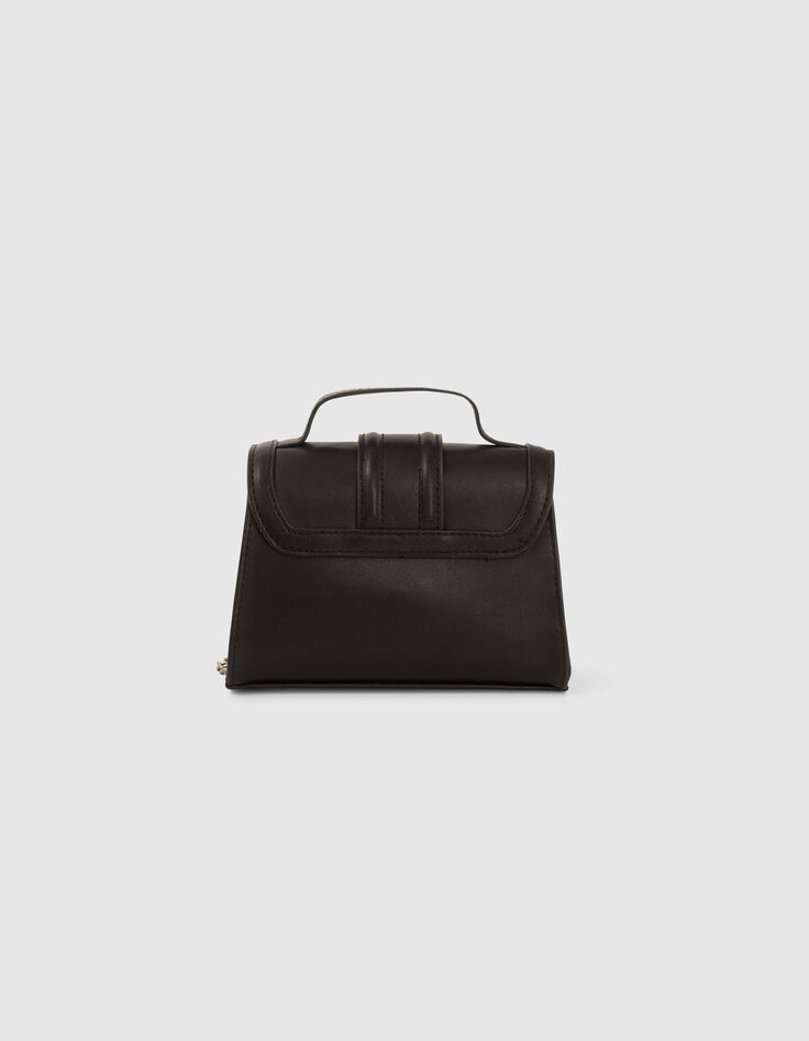 Schwarze M&auml;dchen-Minihandtasche mit silberfarbenen Sternen-2