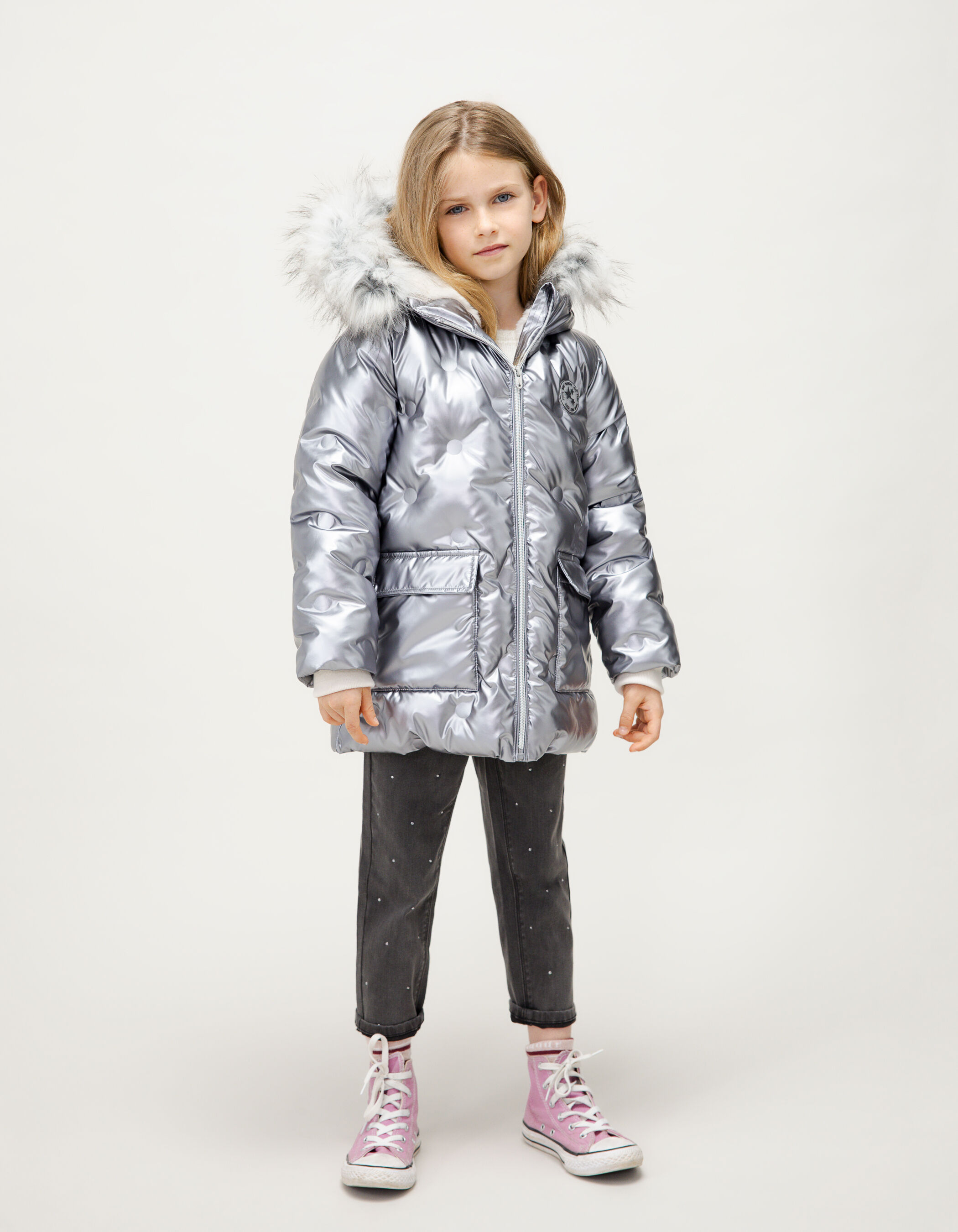 Doudoune argentée fille best sale