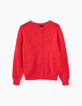 Rood vest fantasie harig breigaren dames-1