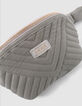 Khaki quilted belt bag for girl-4