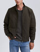 Men&rsquo;s khaki bomber jacket with Sherpa-lined collar-1