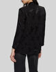 Women’s black plant motif jacquard suit jacket-3