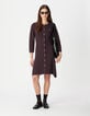 Robe bordeaux tricot boutonn&eacute;e Femme-2