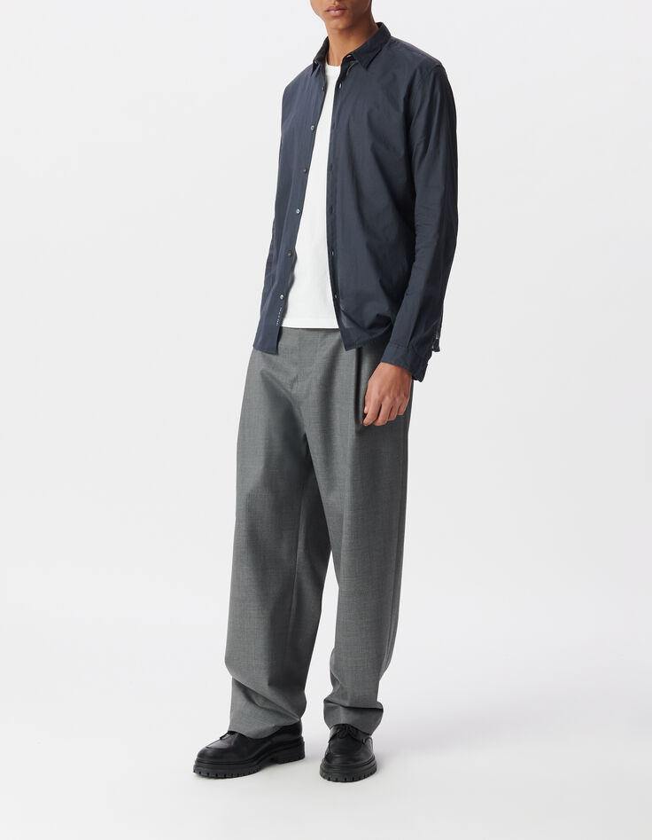Men&rsquo;s ink organic cotton voile EASY shirt-1