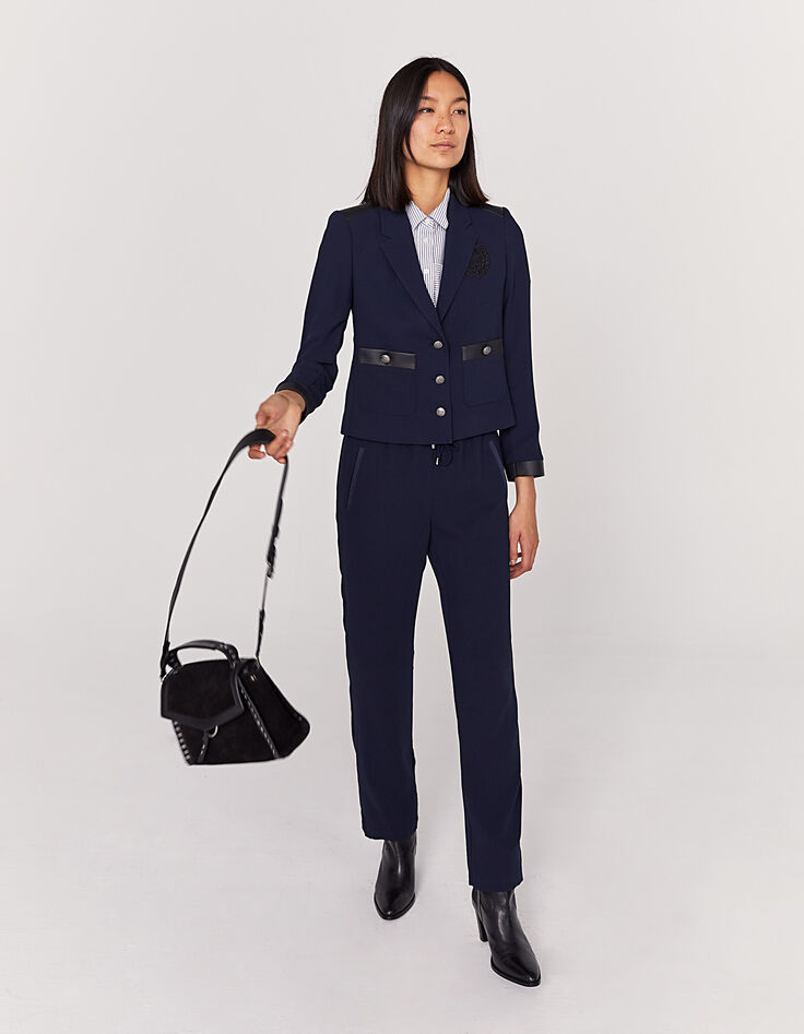 Sac The Driver Rock en mix cuir noir femme-5