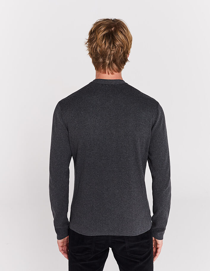 Cardigan gris anthracite tricot à poches zippées Homme - IKKS
