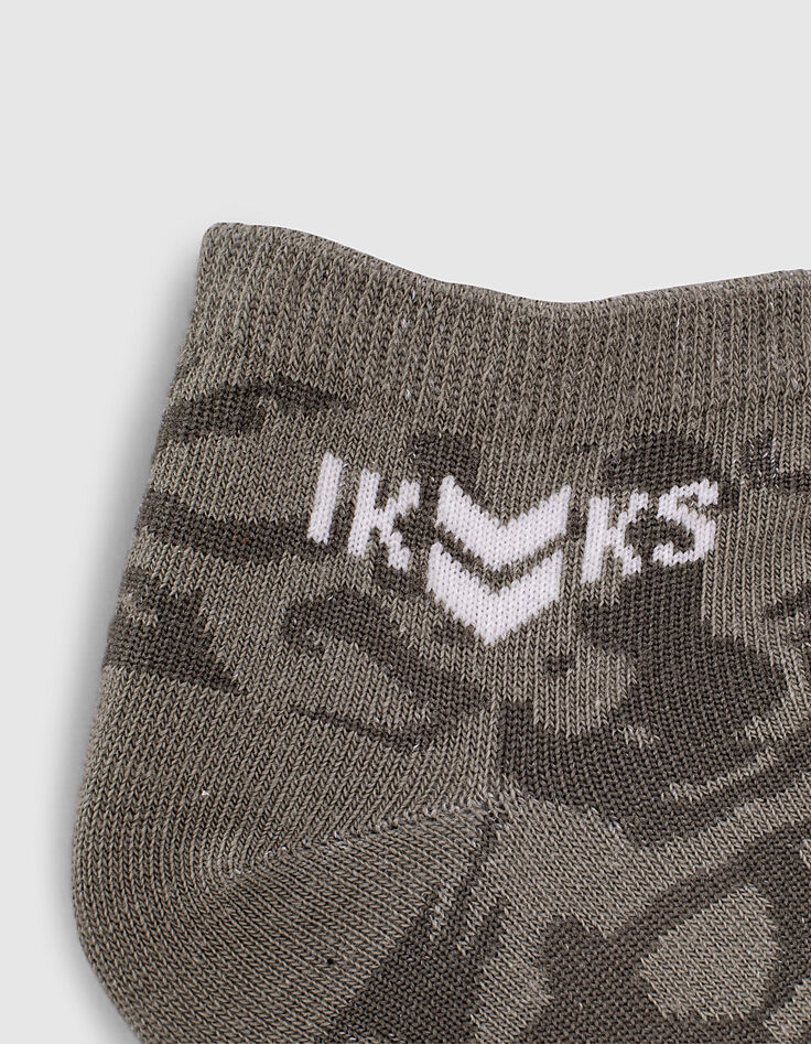 Sokken kaki camouflage en wit geribd jongens -4 Sokken kaki camouflage en wit geribd jongens -4