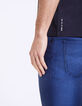 Camiseta marina con foto de palmeras y rayas Hombre-5