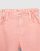 Short en jean p&ecirc;che ganses brod&eacute;es c&ocirc;t&eacute;s fille-2