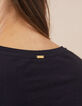 I.Code black T-shirt with gold hearts and slogan-4