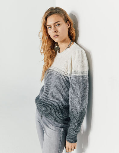 Women’s grey tie-dye knit sweater - IKKS