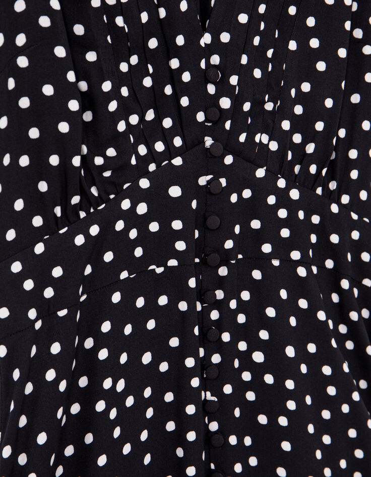 Schwarzes LENZING&trade; ECOVERO&trade; Kleid mit Polka-Dot-Print f&uuml;r -5