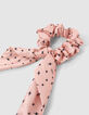 Scrunchie rosa satinado estrellas y rayos ni&ntilde;a-2