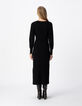 Long belted knit dress for women-2