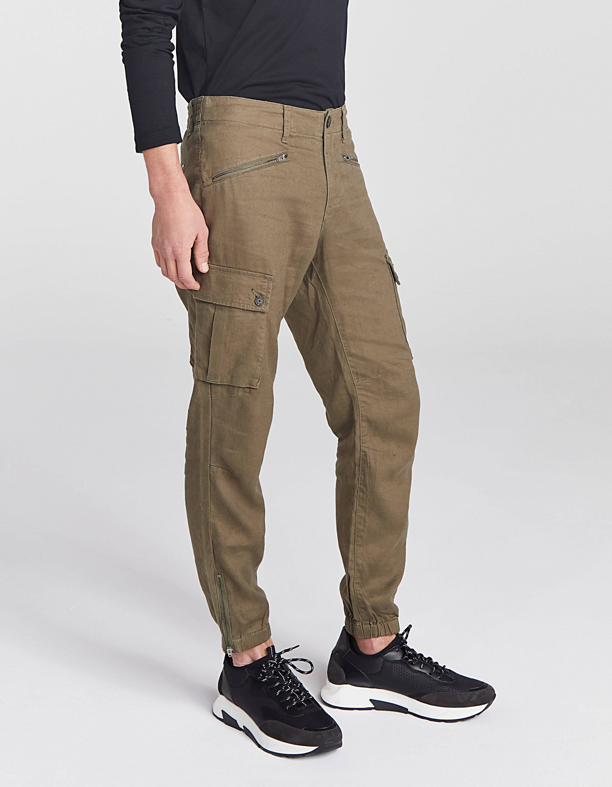 Slim Fit Cropped cargo trousers  Black  Men  HM IN