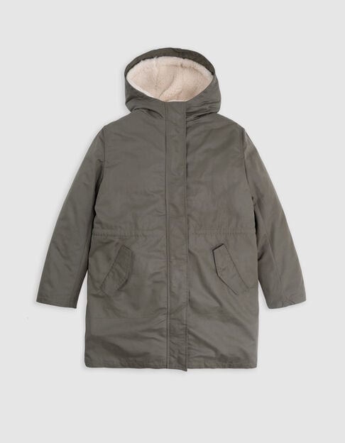 Parka 4-en-1 kaki, doudoune réversible et gilet fille - IKKS