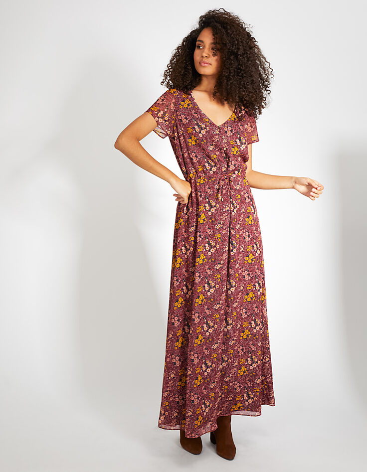 Vestido largo peonía estampado Folk I.Code-7