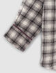 Baby boys’ grey mixed-fabric checked shirt-4