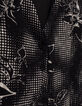 Women’s black long dress with ecru dandy flower print-3
