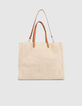 The Skipper Cargo-draagtas van ecru en camel dames-2