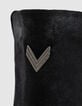 Schwarze Damen-Halbstiefelette Veloursleder-5