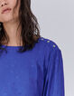 Women’s blue skull motif jacquard dress-4