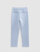 Pantalon de costume bleu maille chinée garçon-6