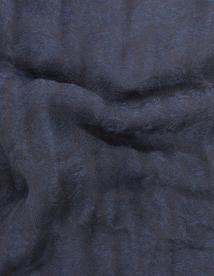 Indigoblauer Herrenschal mit Barock-Jacquard-8