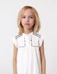 Robe écrue jacquard plastron brodé fille-8