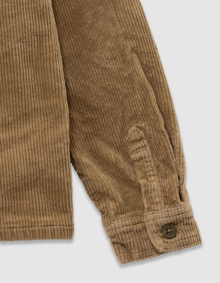 Chemise manches longues kaki velours côtelé garçon-9