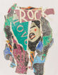 Cremeweißes Damen-T-Shirt mit Arty-Collage Rock and Love-3