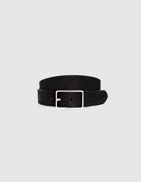 Men’s black nubuck leather belt - IKKS