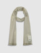 Foulard beige ray&eacute; jacquard motif palmiers Homme-1