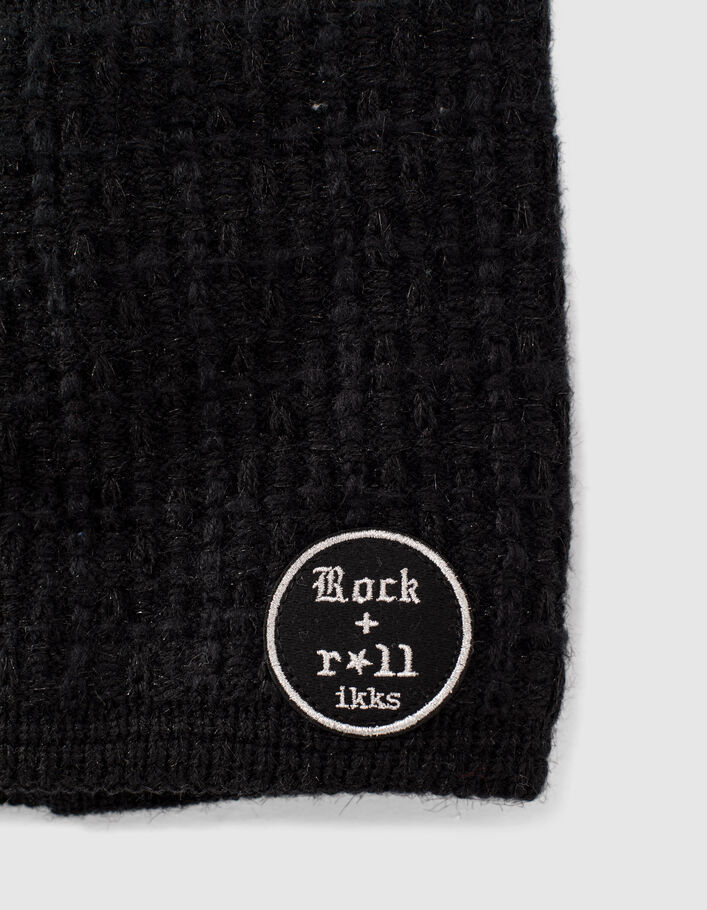 Snood noir tricot fantaisie fourré fille - IKKS