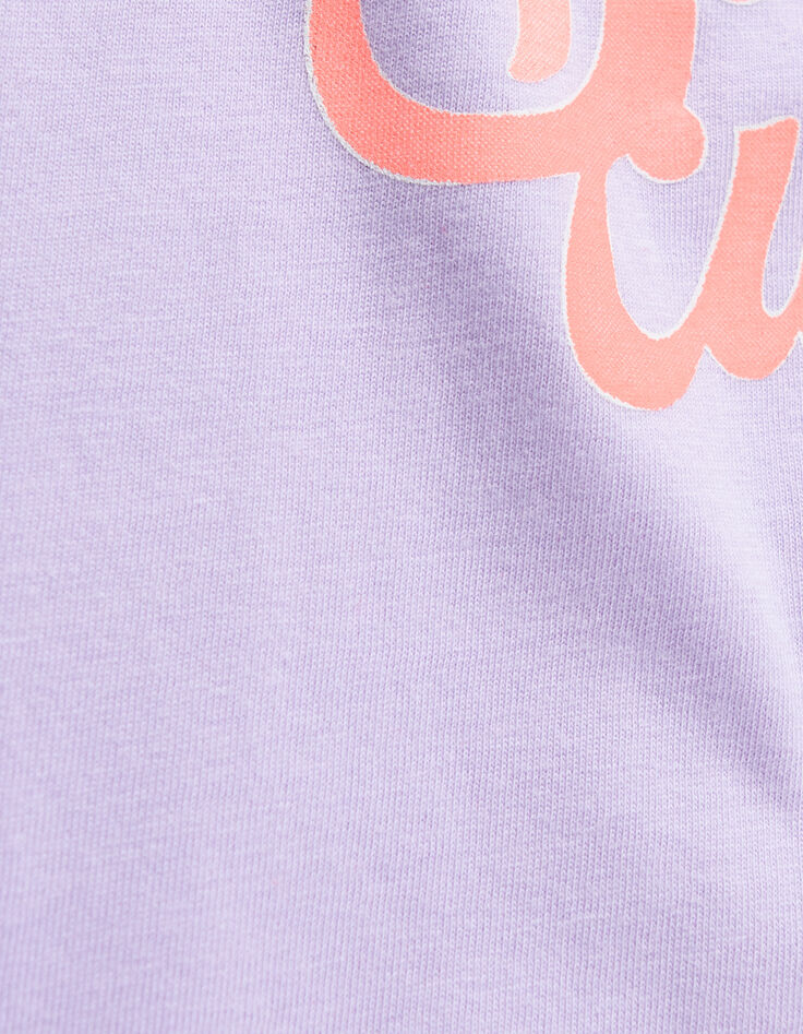 T-shirt lilas message et fruits fluo fille-7