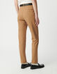 Mujer pantalón recto camel metalizado-3