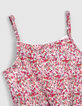 Fuchsia jurk bloemenprint schouderbandjes meisjes-2